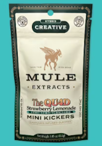 Mule | Strawberry Lemonade Quad Mini Kickers | 10pk/100mg 1:1:1:1 THC:CBD:CBN:CBG