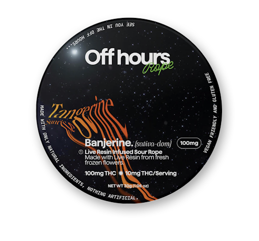 Off Hours - Banjerine -Sativa- 100mg THC | 1pc Gummy (Live Resin Rope) | Off Hours    -a9 front