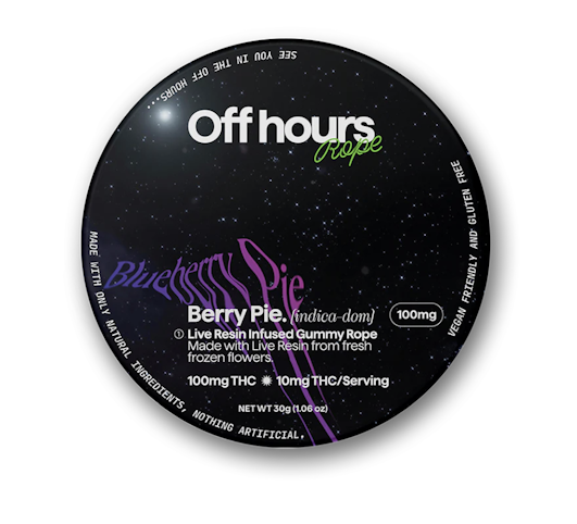 Off Hours - Berry Pie -Indica- 100mg THC | 1pc Gummy (Live Resin Rope) | Off Hours    -a9 middle