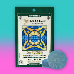 Mule | Sour Blue Razz Lemon Kickers | 2pk/100mg 1:1:2:1 THC:CBD:CBG:CBC