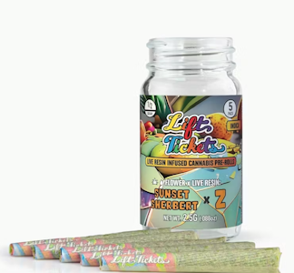 Lift Tickets - Lift Ticket 2.5G Sunset Sherbert x Z Infused Preroll 5pk