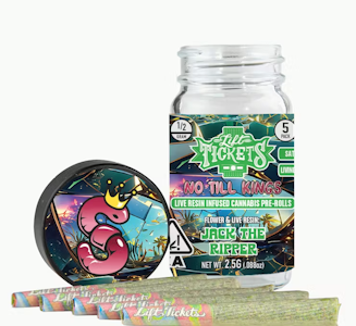 LIFT TICKETS - Lift Ticket 2.5G Jack The Ripper (No Till Kings Collab) Infused Preroll 5pk