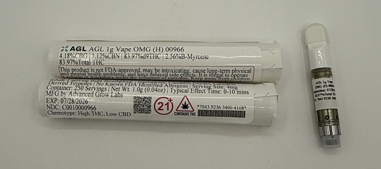 AGL - AGL 1g Vape OMG (H) 00966 Main Image