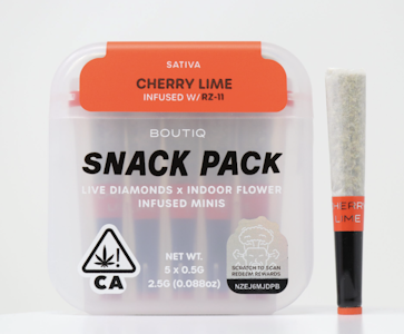 BOUTIQ - Boutiq Snack Pack - Cherry Lime x RZ-11 53% - Live Diamond Infused Pre Rolls (5pk)