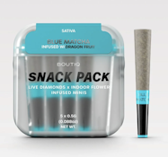 Boutiq Snack Pack - Blue Matcha x Dragon Fruit 52% - Live Diamond Infused Pre Rolls (5pk)