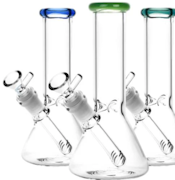 8" Color Rim Mini Beaker Water Pip