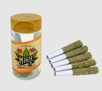High 5's - High 5's - Chem Noir x Oil Spill x Crack Berry - Infused and Coated - .8g Preroll - 5pk