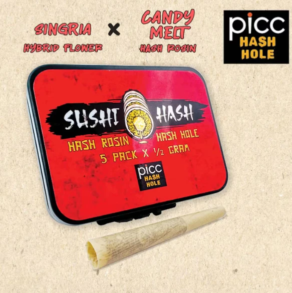 Picc - Picc - Hash Rosin Infused - Singria x Candy Melt - .5g Preroll - 5pk Main Image