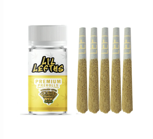 LEFT COAST - Banana Creme -Sativa- 58.1% THC | 3.75g 5pk (Infused Pre-Rolls) | Left Coast   -nn9 front