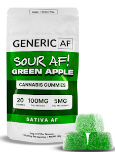 Generic AF - Sour Green Apple - 100MG Gummies