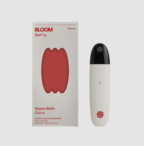 BLOOM - Guava Belts -Sativa- 84.47% THC | 1g Disposable (Vape Pen) | Bloom   -xxx11 front