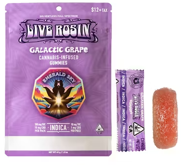 Edible - Galactic Grape - Indica - Live Rosin Gummies - 100MG