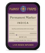 Florist Farms - Permanent Marker - Live Resin & Diamond Infused - .5g - Preroll - 5pk