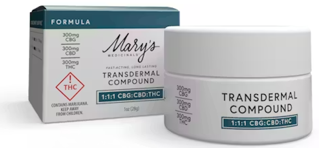 MARY'S MEDICINALS - Marys Medicinal - Topical - Transdermal Compound 1:1:1 CBG/CBD/THC - 900MG - 1OZ