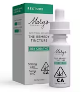 MARY'S MEDICINALS - Marys Medicinal - Tincture - The Remedy Restore 30:1 CBD/THC - 0.45OZ
