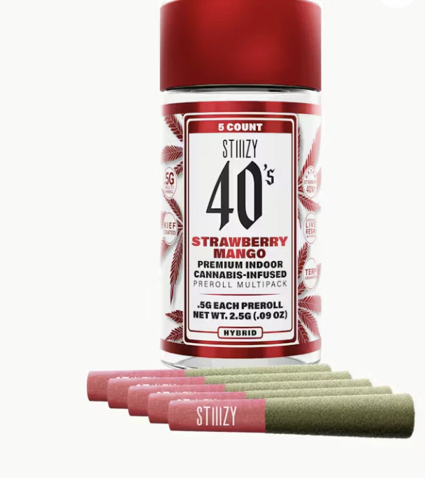 STIIIZY - STIIIZY | Infused 40's Strawberry Mango Preroll 5pk |2.5g Main Image