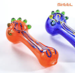 SirEEL | 4" Frit & Marbles Glass Pipe