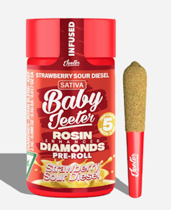 Jeeter - Strawberry Sour Diesel (S) | 5pc Infused Rosin Pre-roll Pack | Baby Jeeter