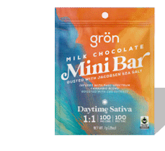 Grön Edibles - Gron | Edibles | DAYTIME SATIVA - Milk Chocolate Mini Bar | 100mg, 10