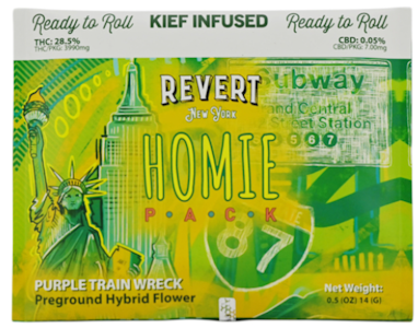 Revert - Purple Trainwreck Homie Pack - 14G Kief Infused Pre-Ground Flower