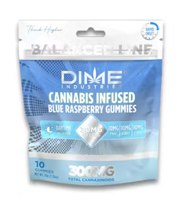 DIME INDUSTRIES -  Blue Raspberry - Daytime - THC/CBD/CBG - 10ct - 300mg