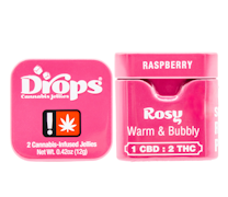 Drops Raspberry CBD 1:2 Gummy Single 100mg