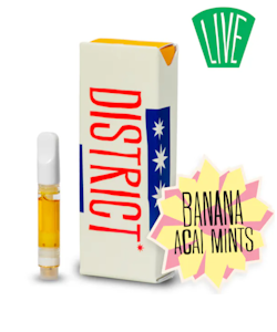 District Cannabis - Cart 1g Live Resin - Banana Acai Mints - Indica Dom