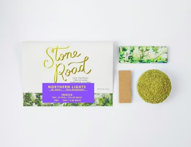 STONE ROAD - Stone Road- Northern Lights- Diamond & Bubble Hash Infused -14g Pre-ground Flower