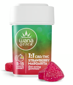 Wana Edibles - Strawberry Margarita 1:1 (CBD/THC) Gummies - 100MG (10 Pack)