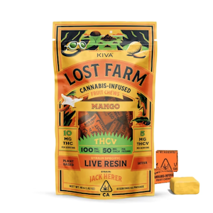 KIVA - LOST FARM 100mg THCv Mango Jack Herer Live Resin Fruit Chews