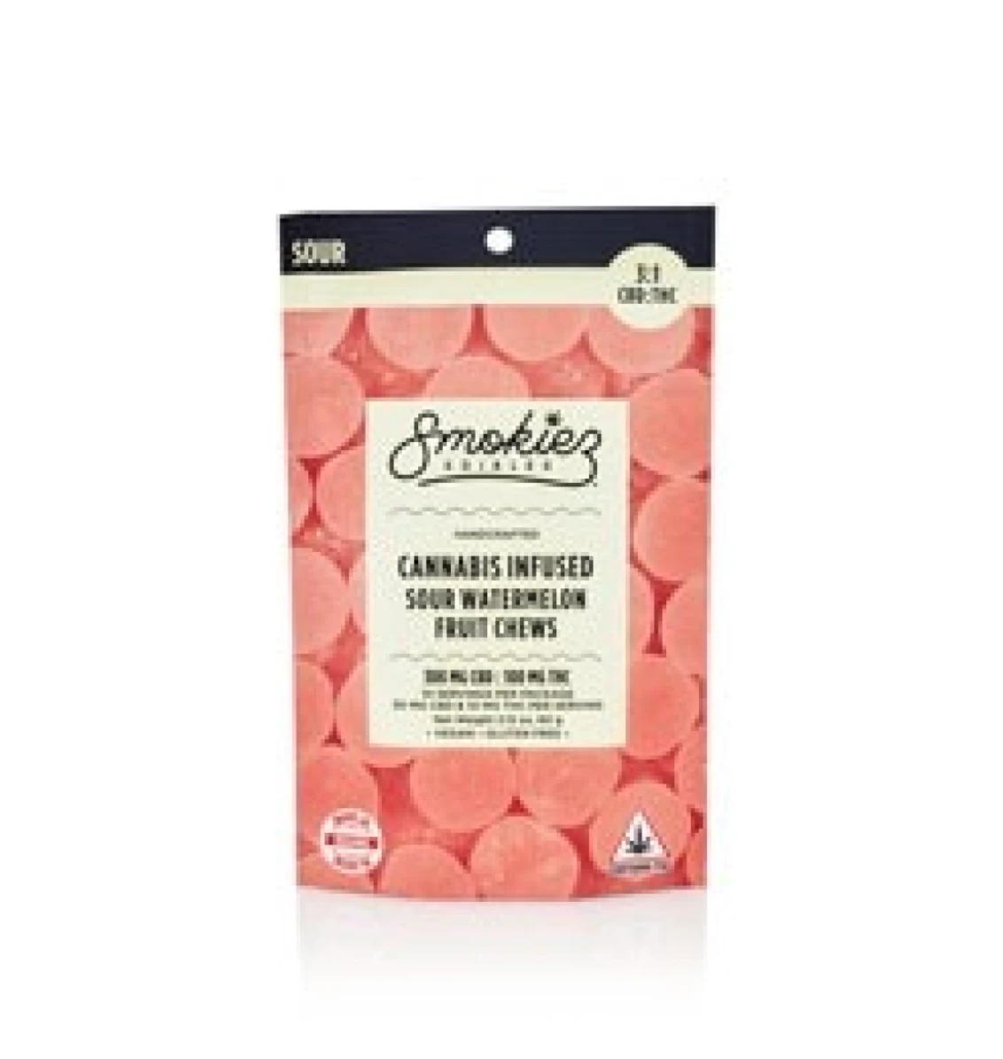 UPTA CAMP EDIBLE CO - 10-pk | 3:1 Sour Watermelon Fruit Chews | CBD/THC Main Image