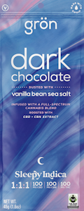 GRON - Sleepy 1:1:1 Bar - Indica Sea Salt Dark Chocolate and Vanilla Bean
