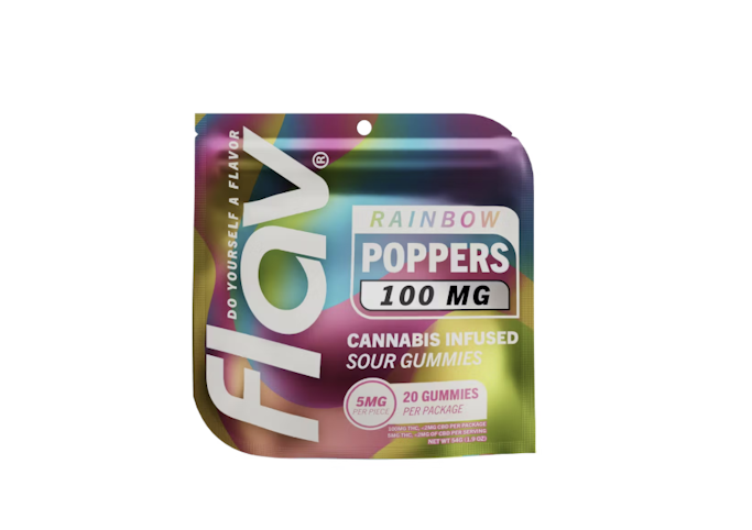FLAV - Rainbow Poppers -Hybrid- 100mg THC | 10pk (Gummies) | Flav      -dd3 Back
