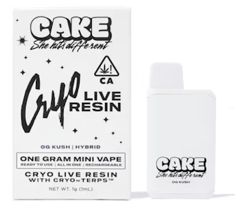 CAKE she hits different - OG Kush [H] AIO 1g Cryo Mini Cake