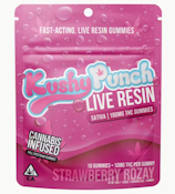 Kushy Punch Live Resin Sativa Strawberry Rozay Gummy 100m