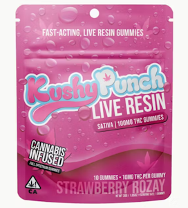 Kushy Punch - Kushy Punch Live Resin Sativa Strawberry Rozay Gummy 100m
