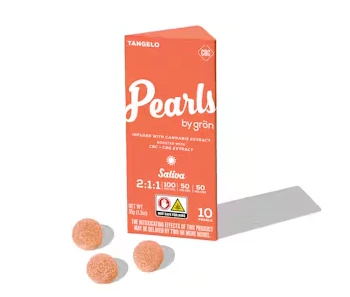 Grön - Grön- Tangelo Pearls - 2:1:1 - THC:CBC:CBG - 100mg - Edible Main Image