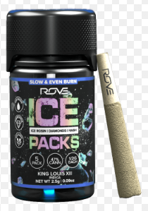 King Louis XIII - Ice Packs Rosin Prerolls - Hash Infused - 5pk - 2.5G