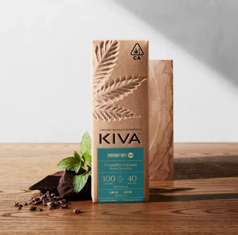 Kiva Confections - Kiva | Mint Dark Chocolate -Indica- 100:40 THC:CBN Chocolate Bar (Edible) |      -RR5