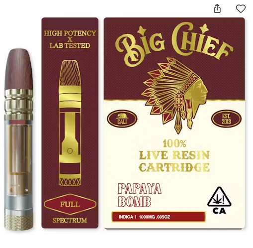 Big Chief - Big Chief - Cartridge - Live Resin - Peaches - 1G Main Image