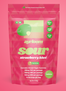 AYRLOOM - Ayrloom | Edibles - Gummies | Sour Strawberry Kiwi | 100 mg 10pk