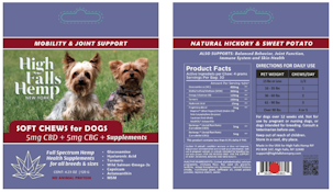 High Falls Canna - CBD - Soft Dog Chews - 1:1 - CBD:CBG - 150mg - Edible