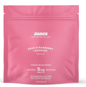 Jams - Edibles | Jams | Fast Acting | Sour Strawberry Lemonade | 20 Pack