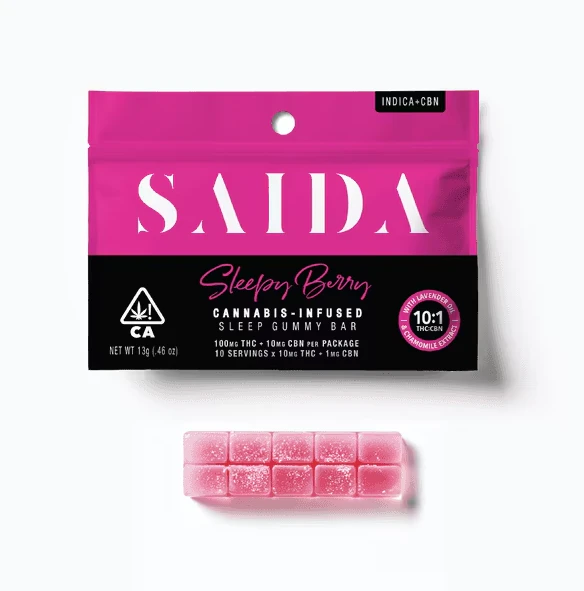 Saida - Saida Gummy Bar 100mg Indica Sleepy Berry 10:1 THC:CBN Main Image