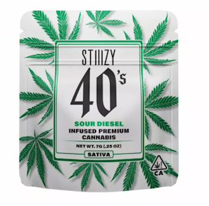 STIIIZY - SOUR DIESEL [S] 7G 40's Infused Flower Mylar STIIIZY