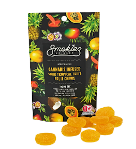 Smokiez Edibles - Smokiez | Sour Tropical Fruit Chews | 10pk/100mg 1:1 CBD:THC