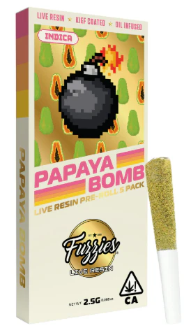 Fuzzies - Fuzzies - Papaya Bomb - Infused Prerolls - 5pk - 2.5g Main Image