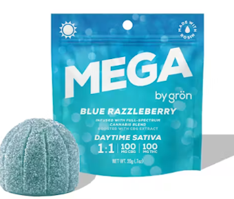Gron | Edibles | MEGA ~ blue razzle | 100MG