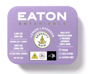 EATON BOTANICALS - Eaton Botanicals - Lemon Lavender - Serenity Now - 5:1 - CBD:THC - 50mg - Edible