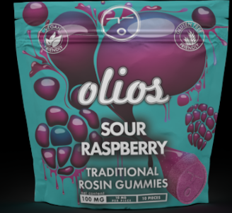 OLIO - Olio | Edible | Live Rosin Gummies - Sour raspberry | 100mg, 10